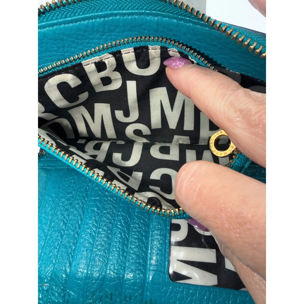 Marc by Marc Jacobs Standard Supply Navy Teal Leather Zip Around Wallet